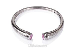 sterling silver cremation bracelet with birthstone end cap